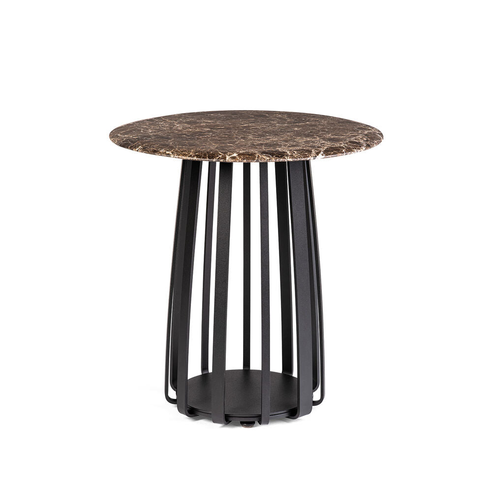 janua | bc 09 basket coffee table round | emperador stone + black base