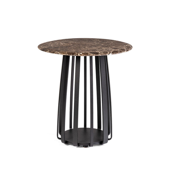 janua | bc 09 basket coffee table round | emperador stone + black base