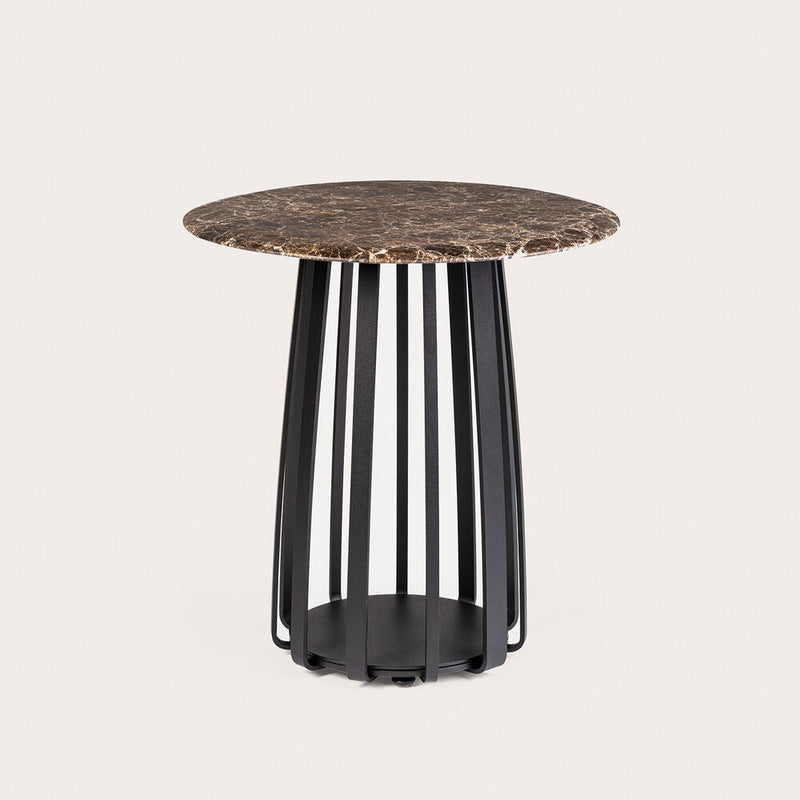 janua | bc 09 basket coffee table round | emperador stone + black base