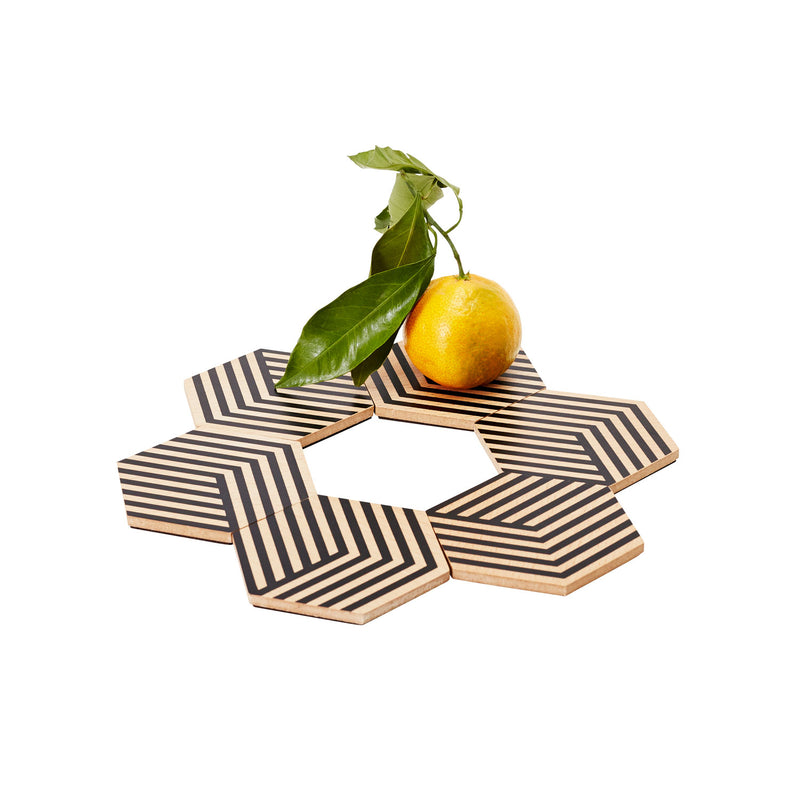 areaware | table tiles | optical black