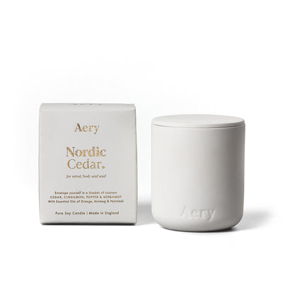 aery living | fernweh scented candle | nordic cedar