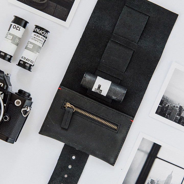 afternoons with albert | leather cord roll | jet black - LC