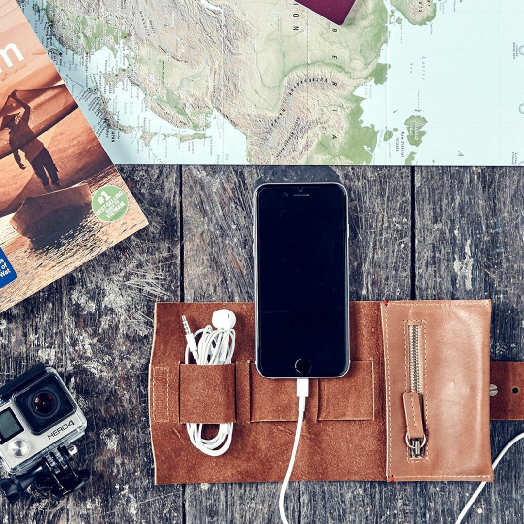 afternoons with albert | leather cord roll | tan - LC