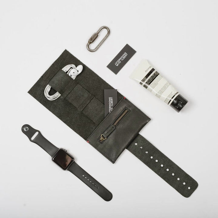 afternoons with albert | leather cord roll | jet black - LC