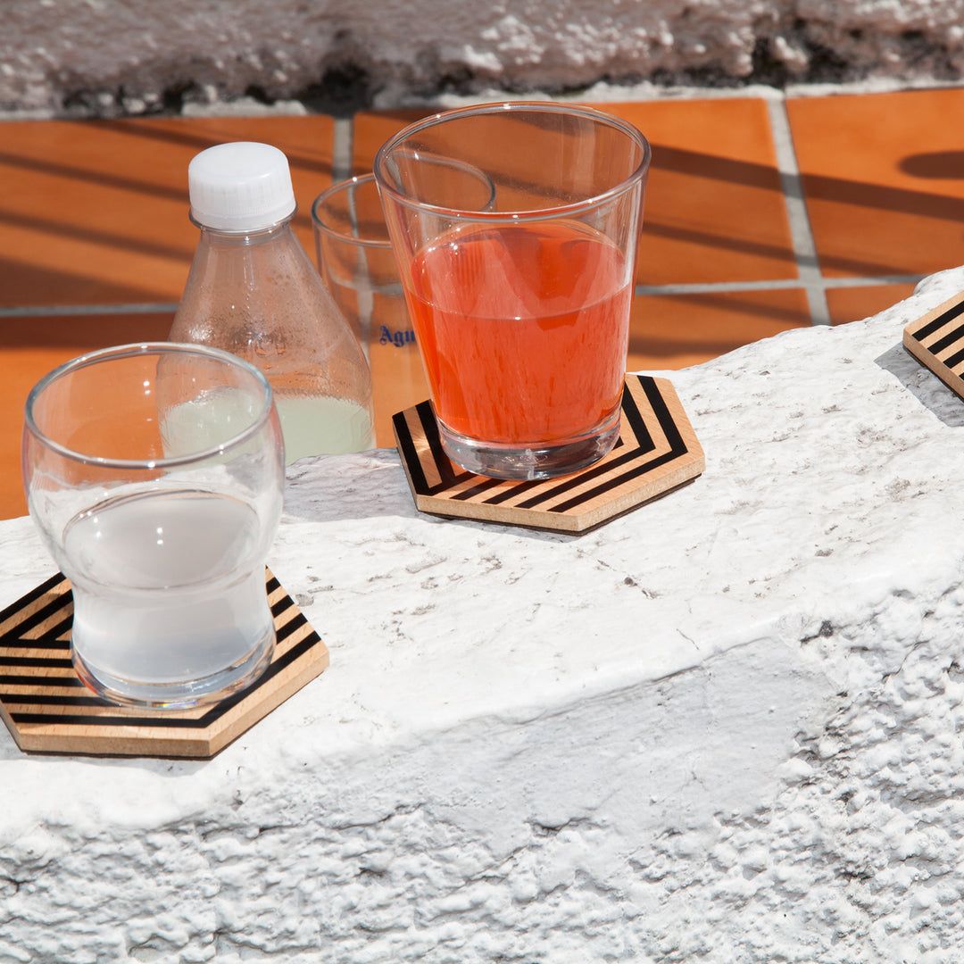 areaware | table tiles | optical black