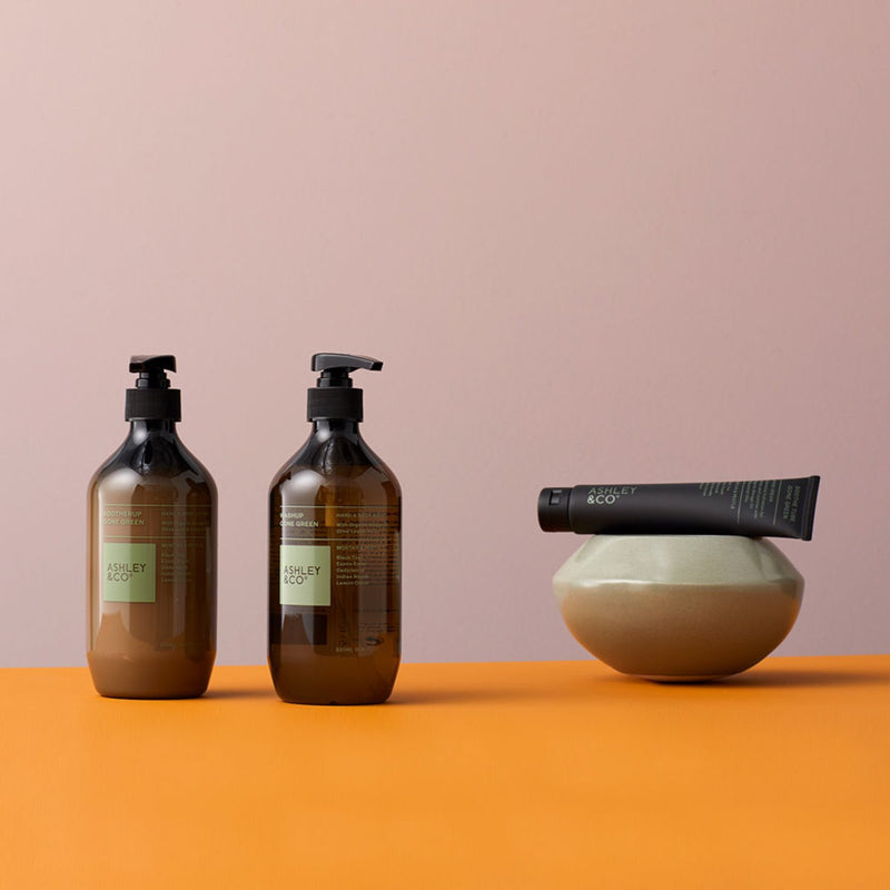 ashley + co | sootherup gone green | hand + body lotion | mortar + pestle - LC