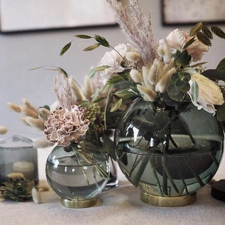 aytm | globe vase with stand | black small - LC