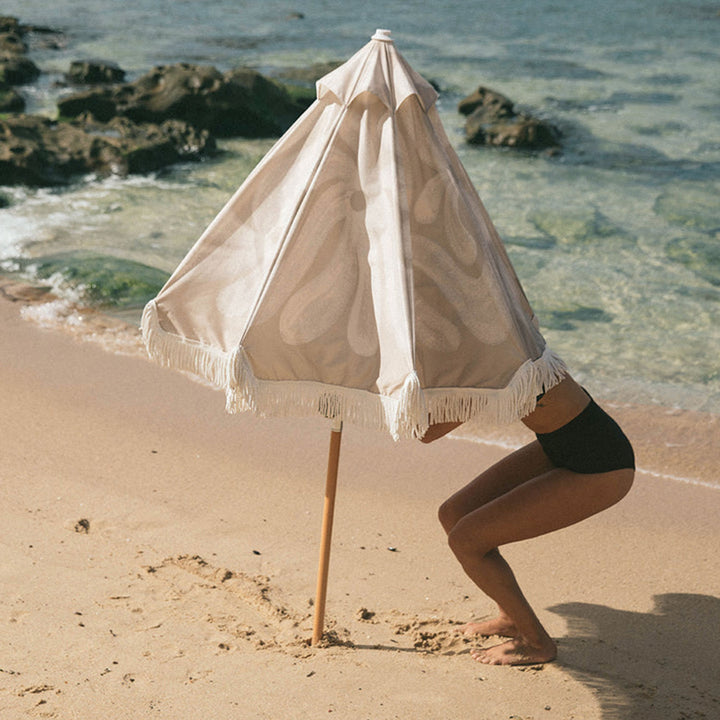 basil bangs | premium beach umbrella | flowers - LC