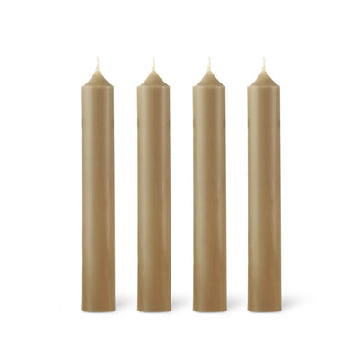 bougies la francaise | dinner candle pack of 12 | 20cm taupe - 3DC