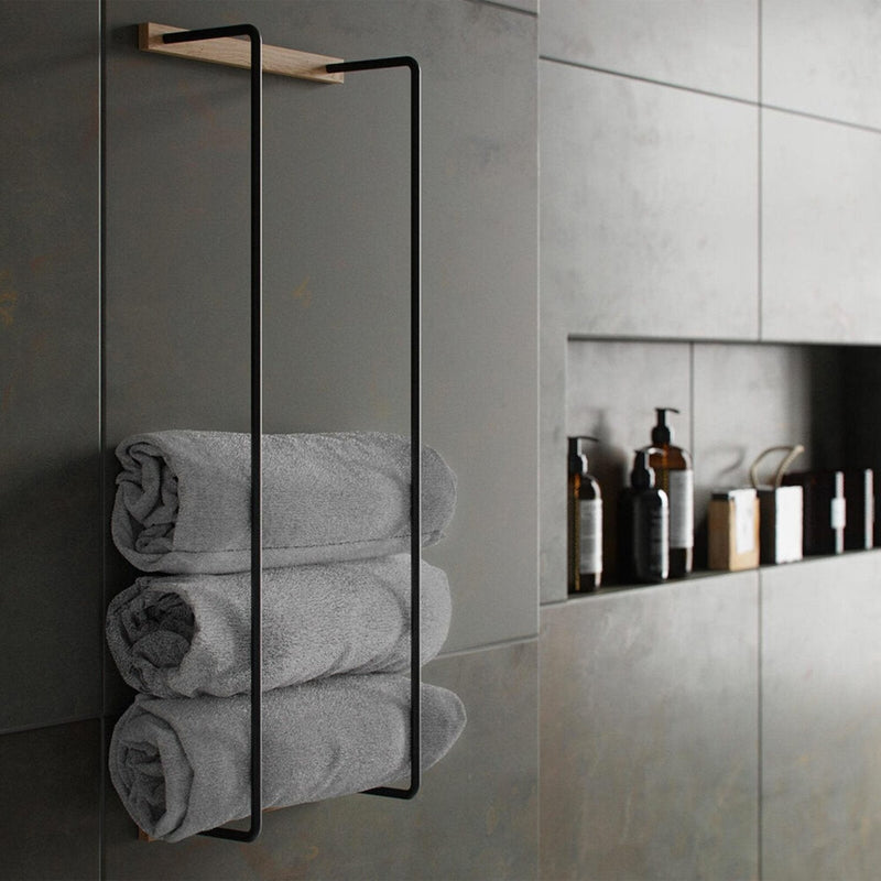 by wirth | towel rack | smoked oak - LC