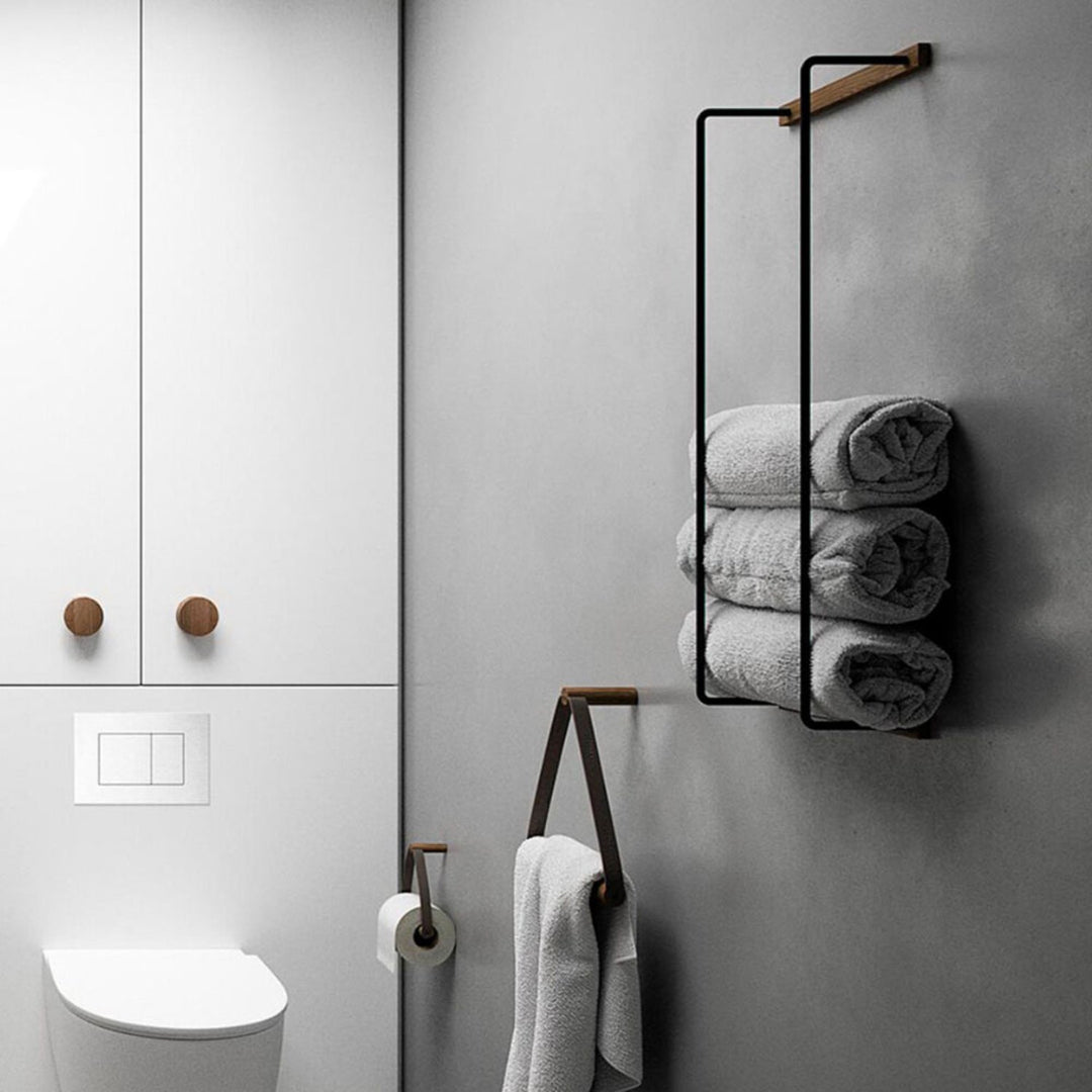 by wirth | towel rack | smoked oak - LC