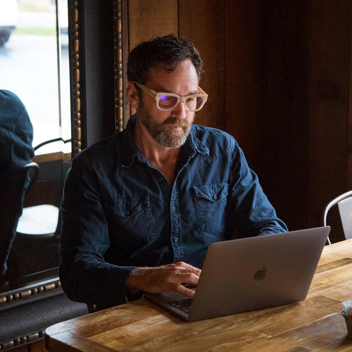 caddis | reading glasses | miklos matte bone - LC