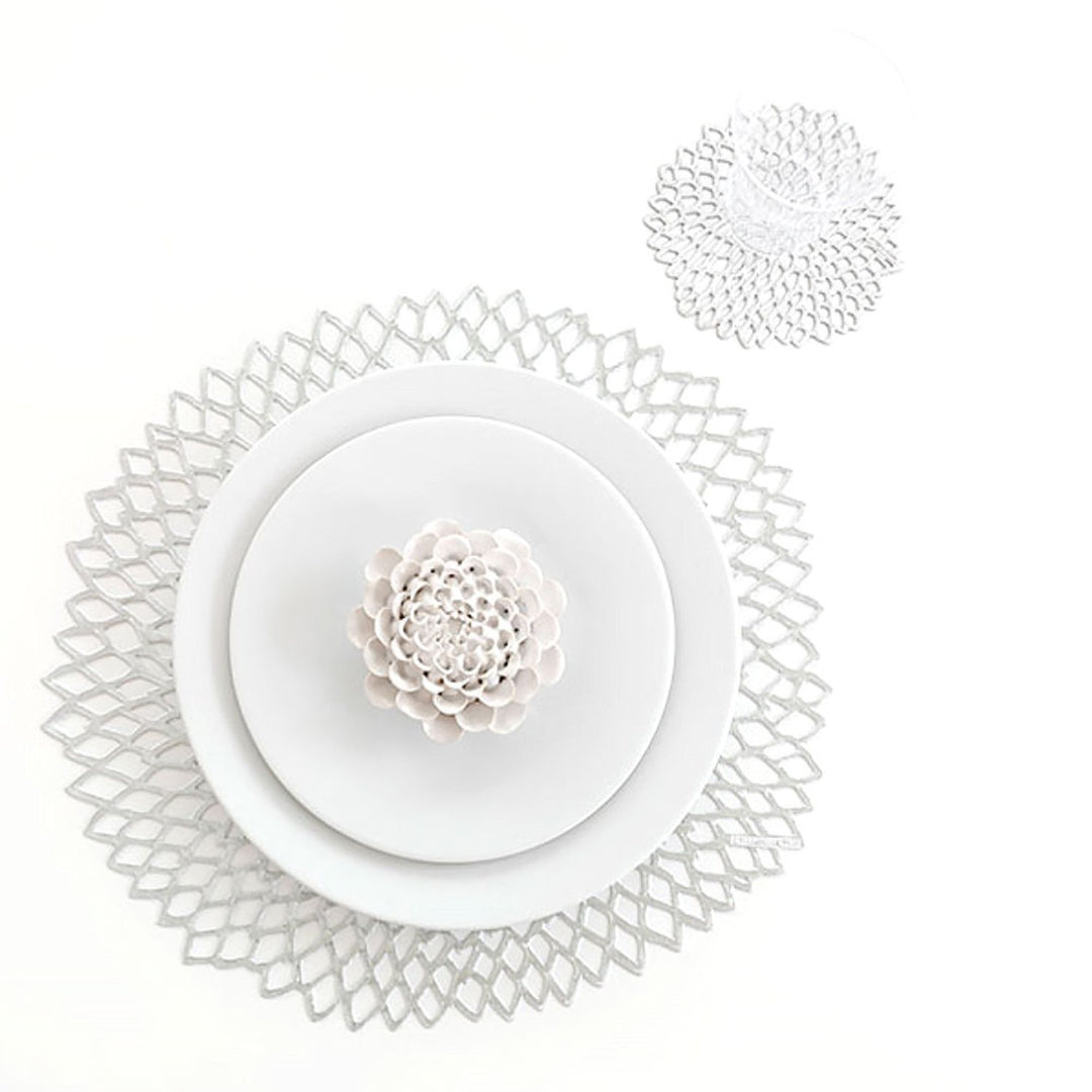 chilewich | placemat round | dahlia silver ~ DC