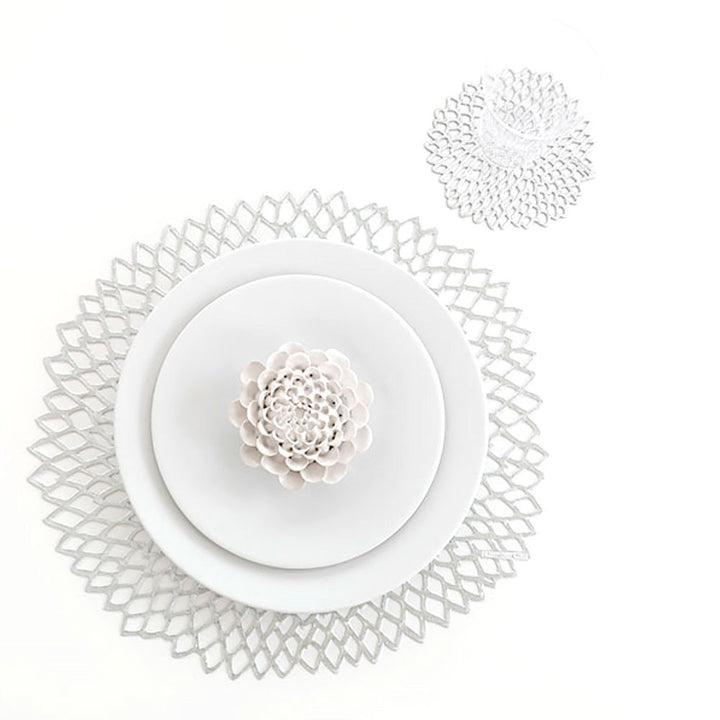 chilewich | placemat round | dahlia silver ~ DC