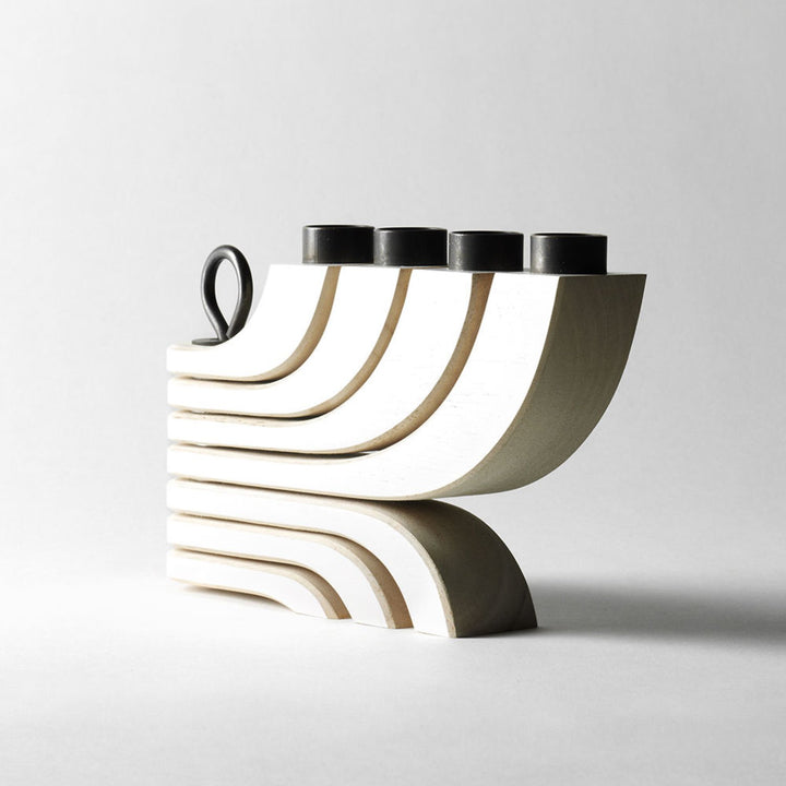 design house stockholm | nordic light candle holder | white