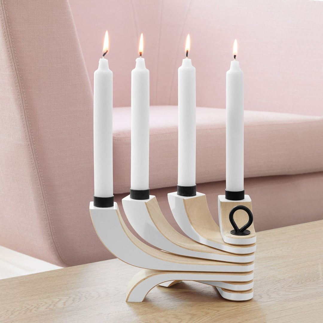 design house stockholm | nordic light candle holder | white