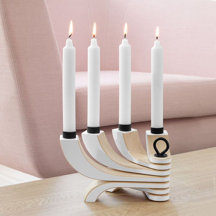 design house stockholm | nordic light candle holder | white
