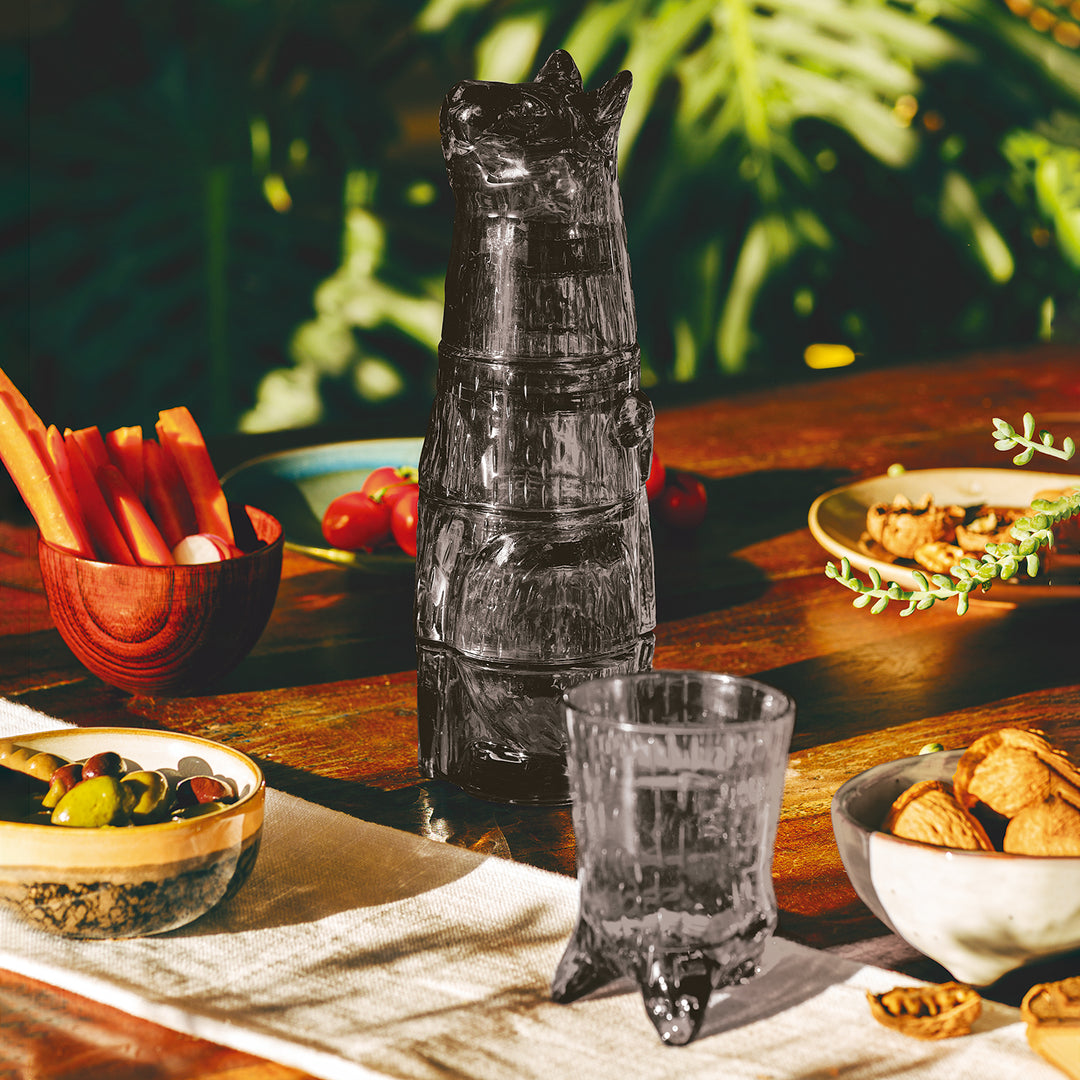 doiy | kitty stackable glasses | black