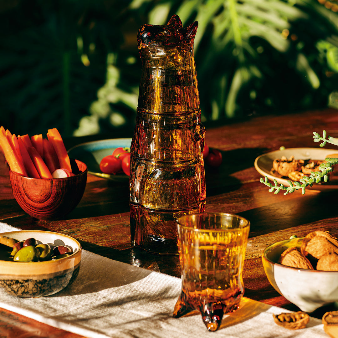 doiy | kitty stackable glasses | ginger