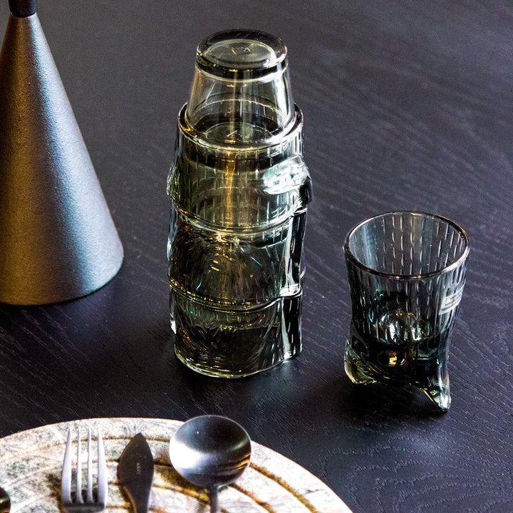 doiy | kitty stackable glasses | black