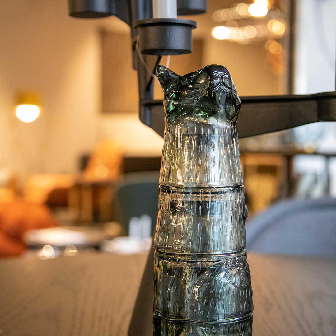 doiy | kitty stackable glasses | black