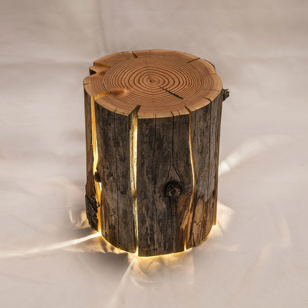 Duncan meerding cracked log lamp top