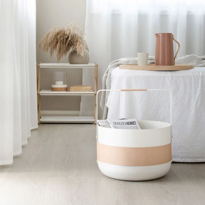 eldvarm | emma wood basket | blanc