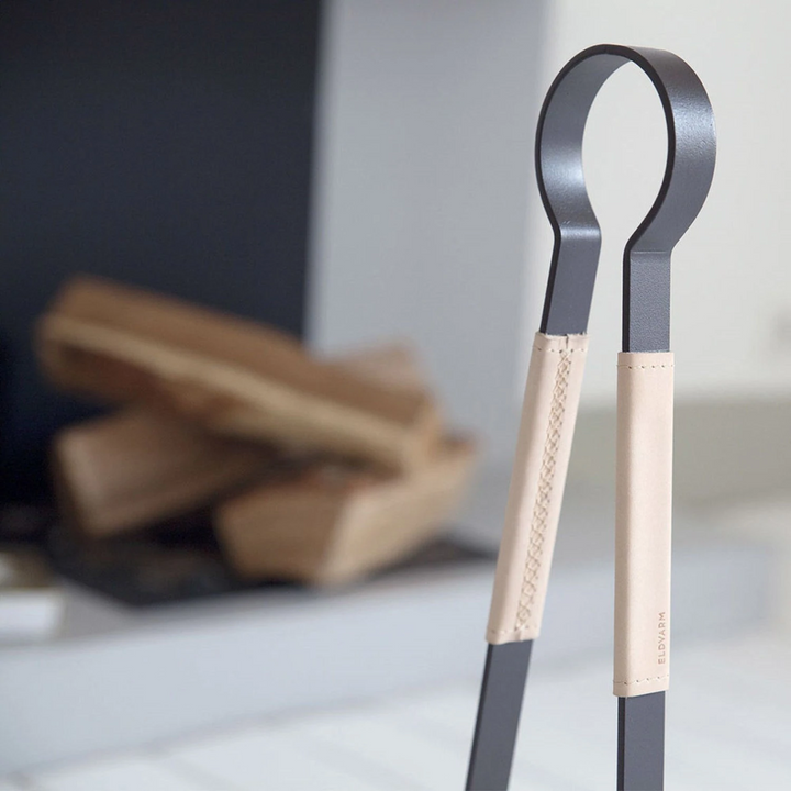 eldvarm | emma fire companion set with leather | naturel