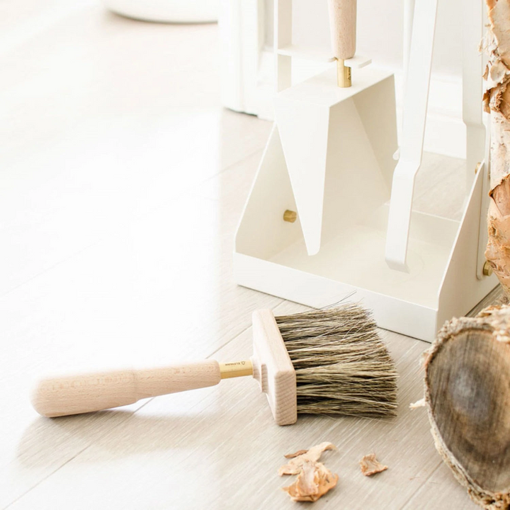 eldvarm | emma fire companion set with leather | blanc