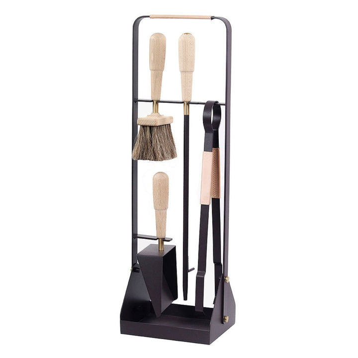 eldvarm | emma fire companion set with leather | naturel