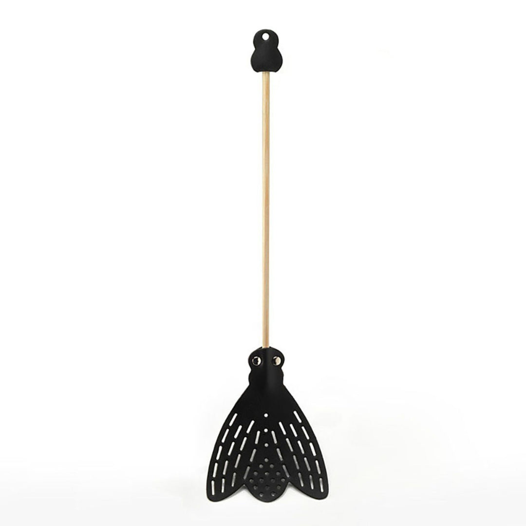 essey | fly fly leather flyswatter | black