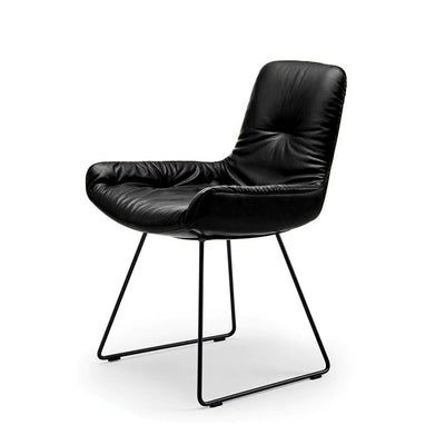 freifrau | leya armchair low | wire frame | cairo ebony (black) leather