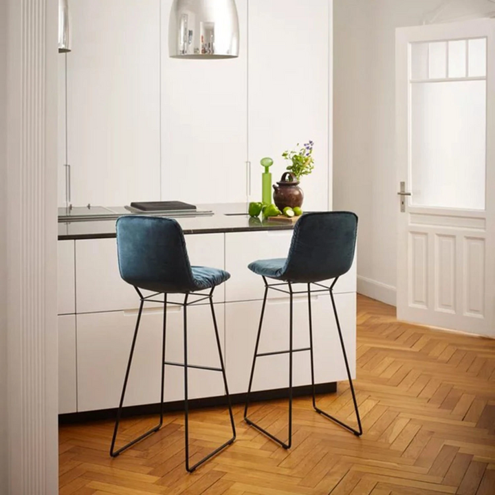 freifrau | leya bar stool high | wire frame | avalon 0045 + sahara plaza leather ~ DC