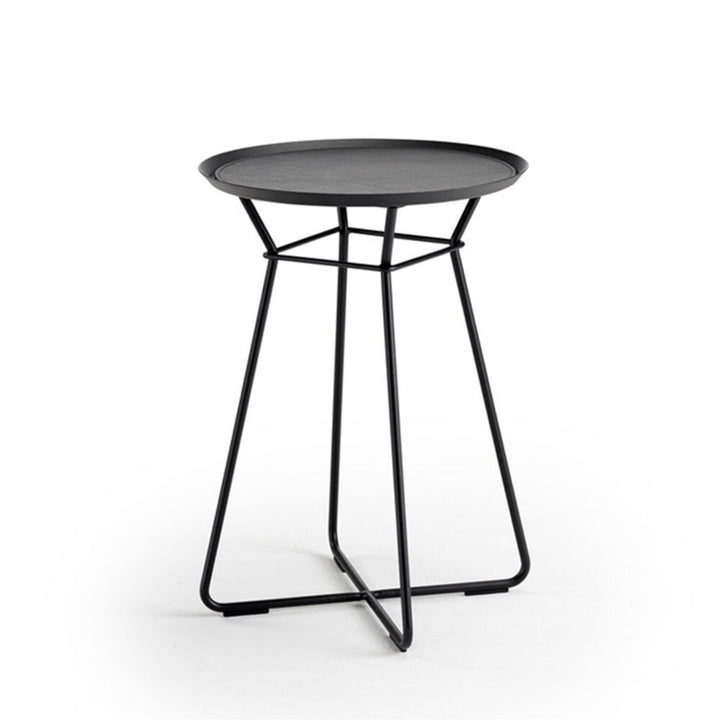 freifrau | leya coffee table with leather inlay | small | black