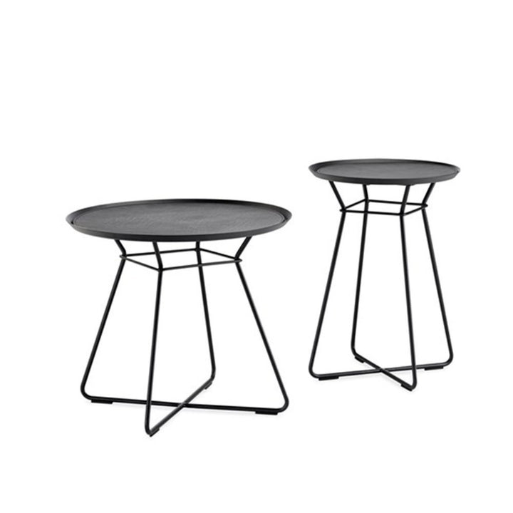 freifrau | leya coffee table with leather inlay | large | black