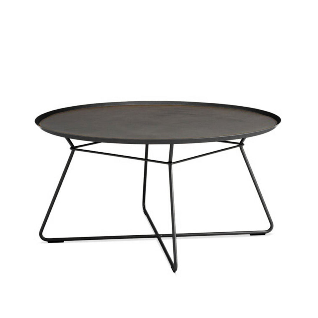 freifrau | leya coffee table with leather inlay | extra large | black