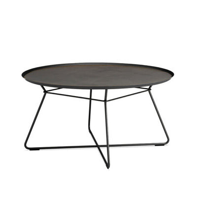 freifrau | leya coffee table with leather inlay | extra large ebony (black)