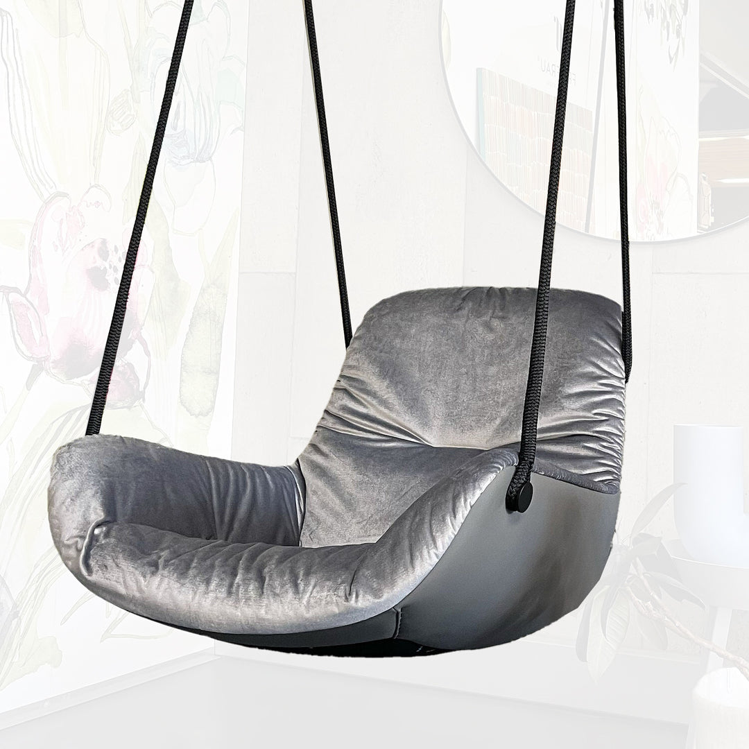 freifrau | leya lounge swing seat | avalon 0043 + sahara plaza leather