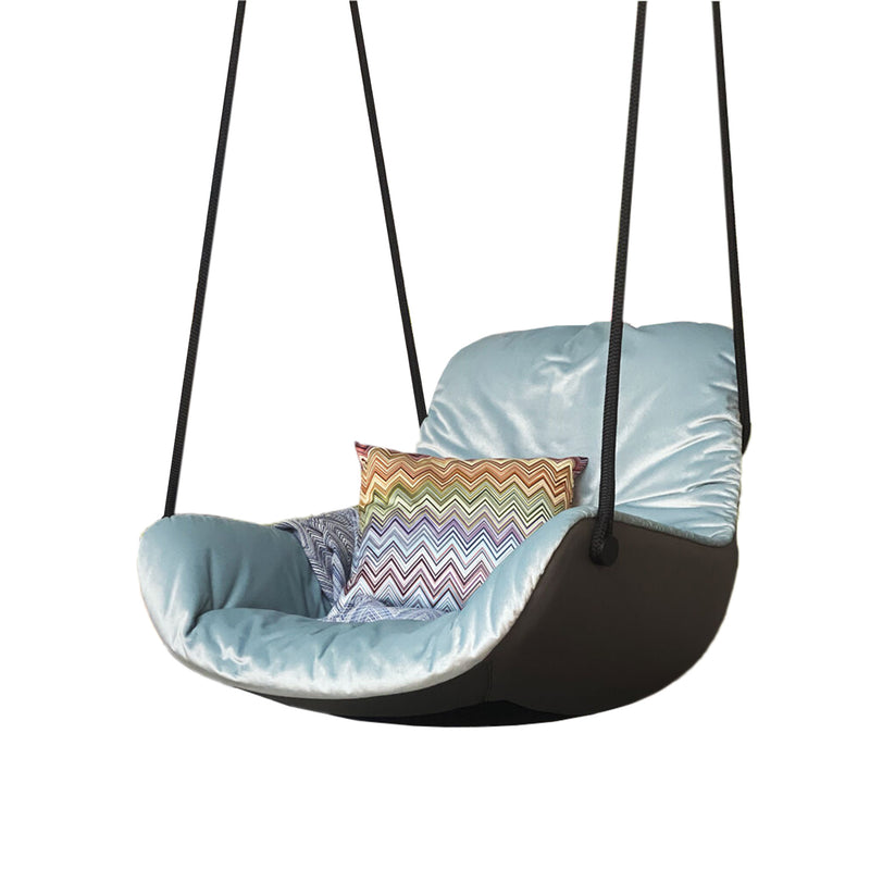 freifrau | leya lounge swing seat | avalon 0045 + sahara plaza leather
