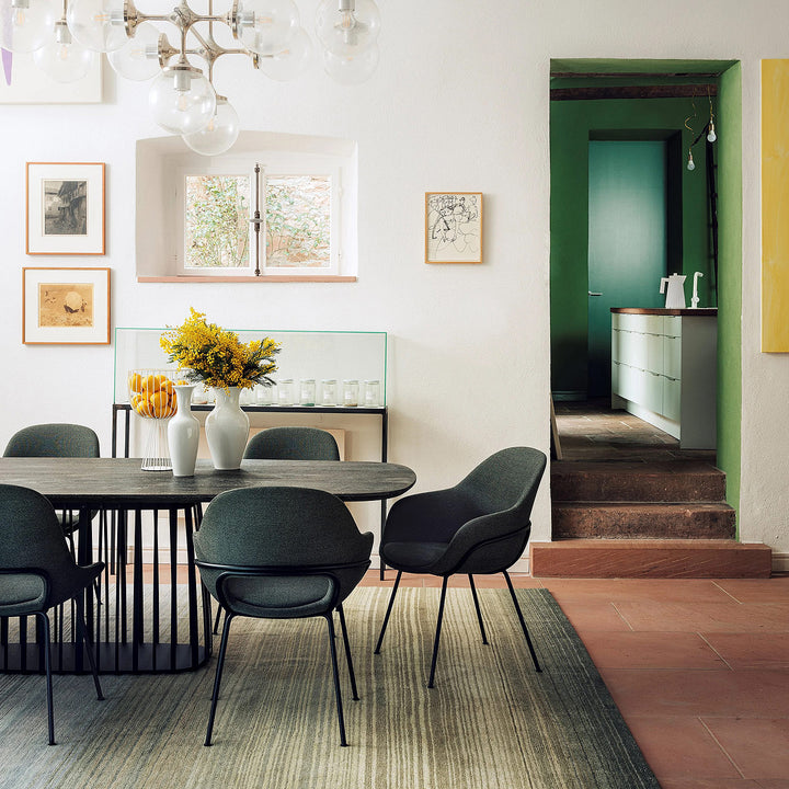 freifrau | theia armchair high | steel frame bronze | smart bordeaux