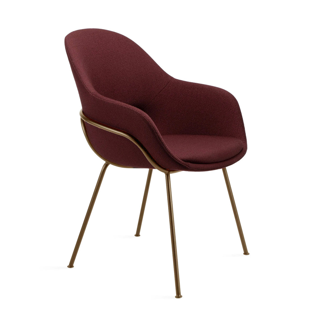 freifrau | theia armchair high | steel frame bronze | smart bordeaux