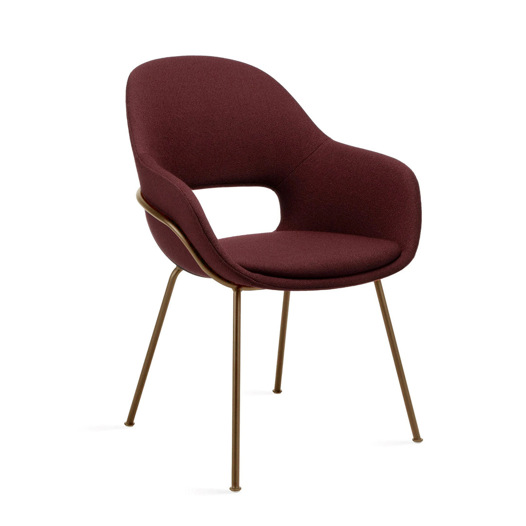 freifrau | theia armchair high | steel frame bronze | smart bordeaux