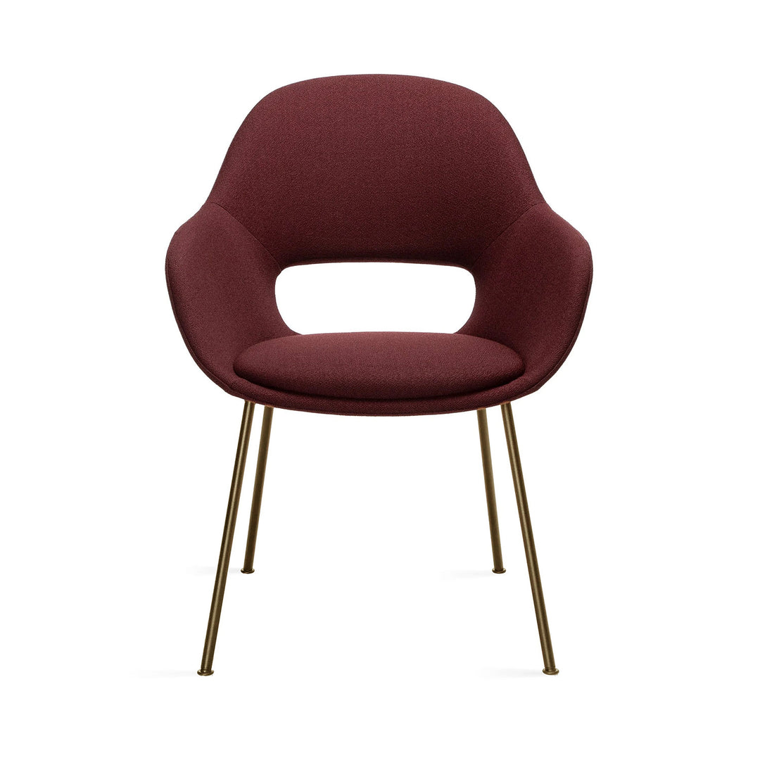 freifrau | theia armchair high | steel frame bronze | smart bordeaux