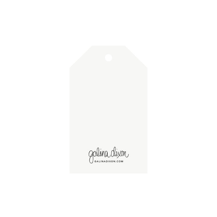 galina dixon | gift tag | merry christmas white + black text