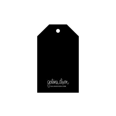 galina dixon | gift tag | merry christmas black + white text