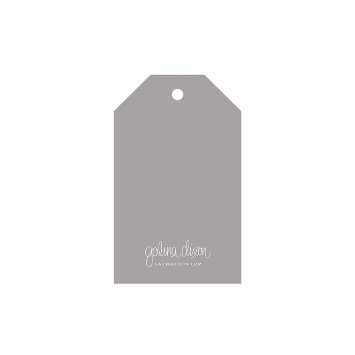 galina dixon | christmas gift tag | merry christmas (grey)