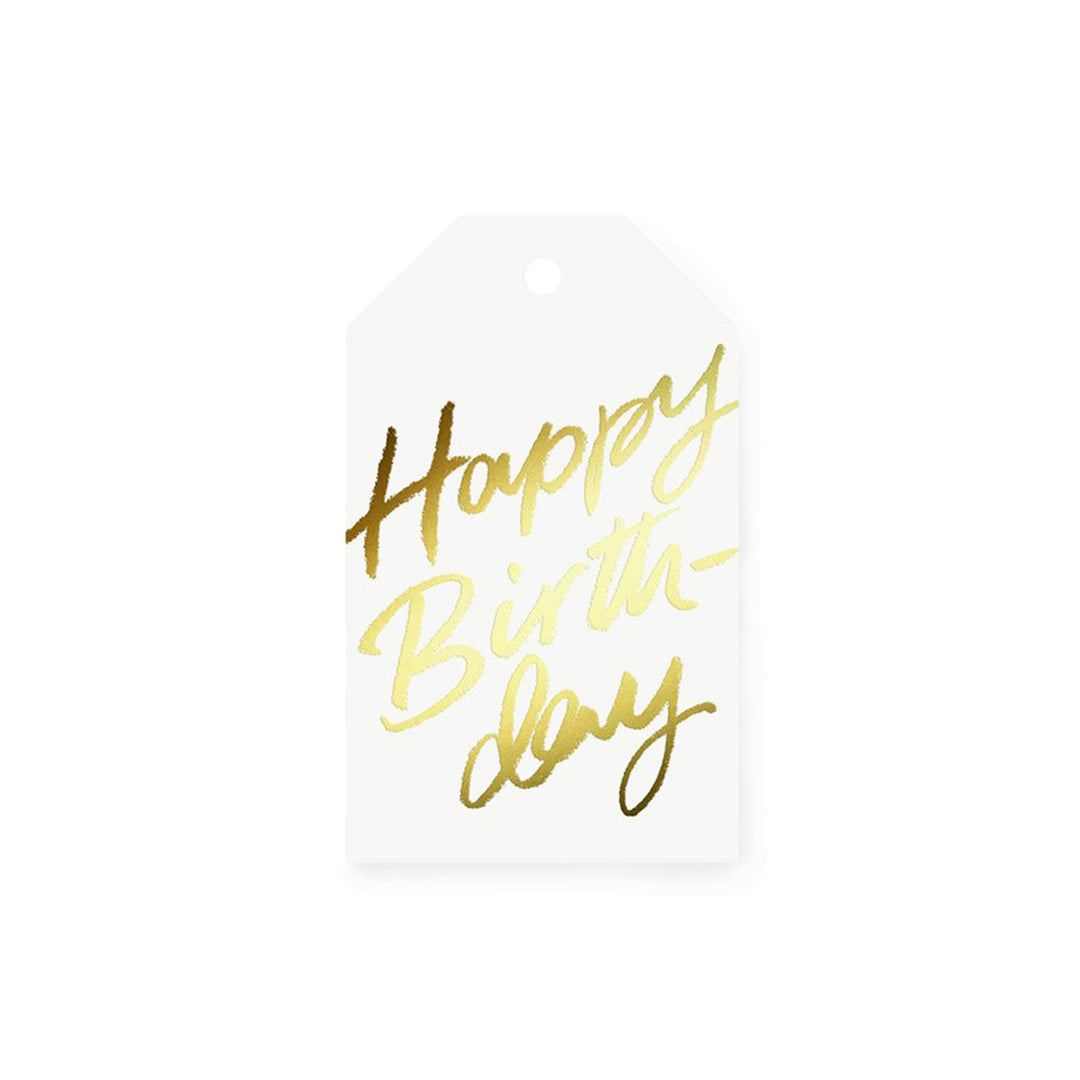 galina dixon | gift tag | happy birthday (gold foil)
