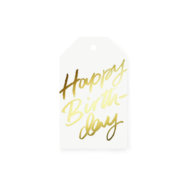 galina dixon | gift tag | happy birthday (gold foil)