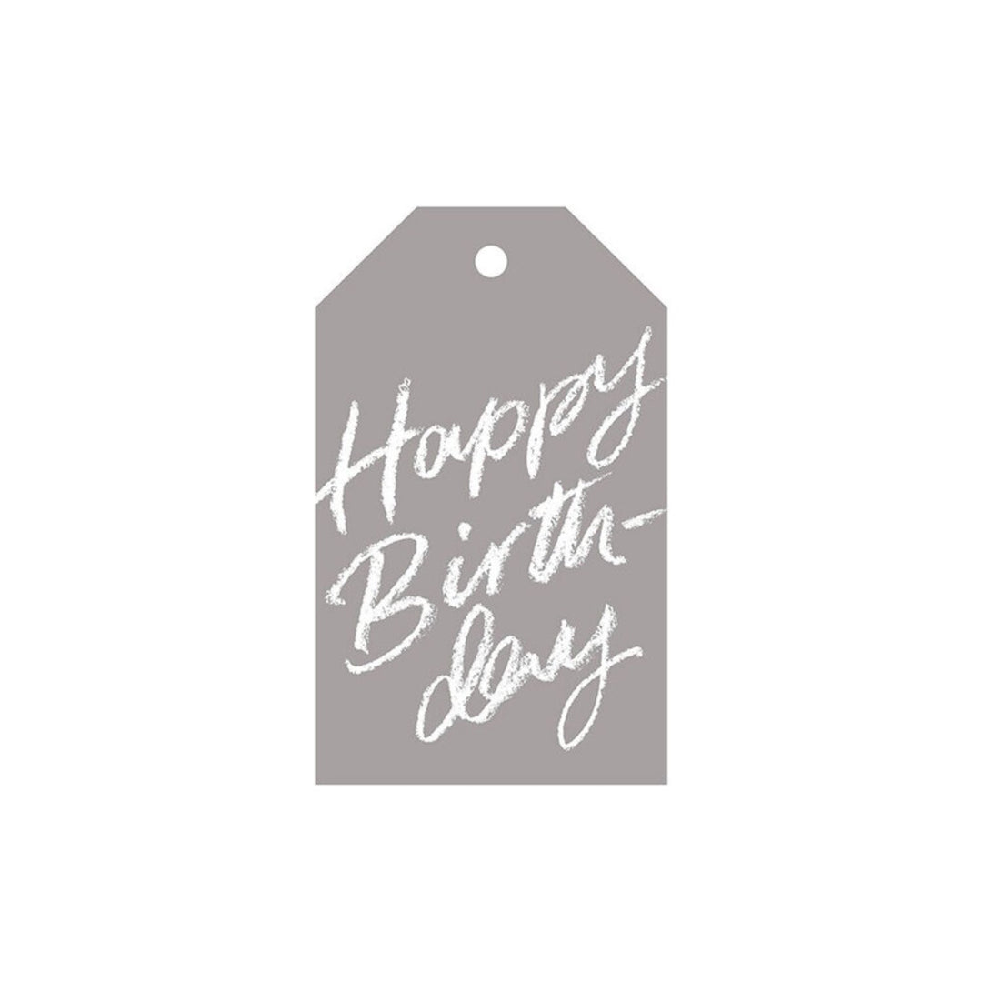 galina dixon | gift tag | happy birthday (grey)
