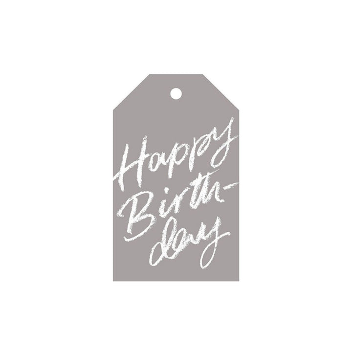 galina dixon | gift tag | happy birthday (grey)